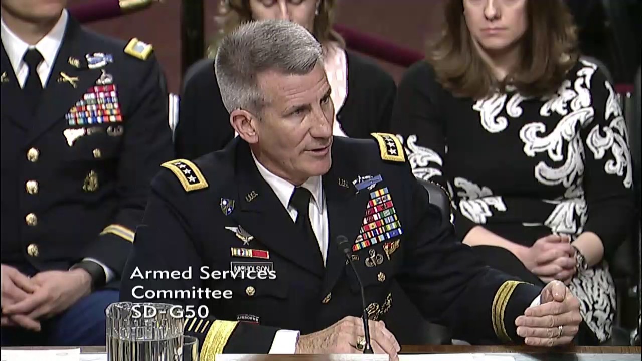 Senator David Perdue in SASC with General Nicholson