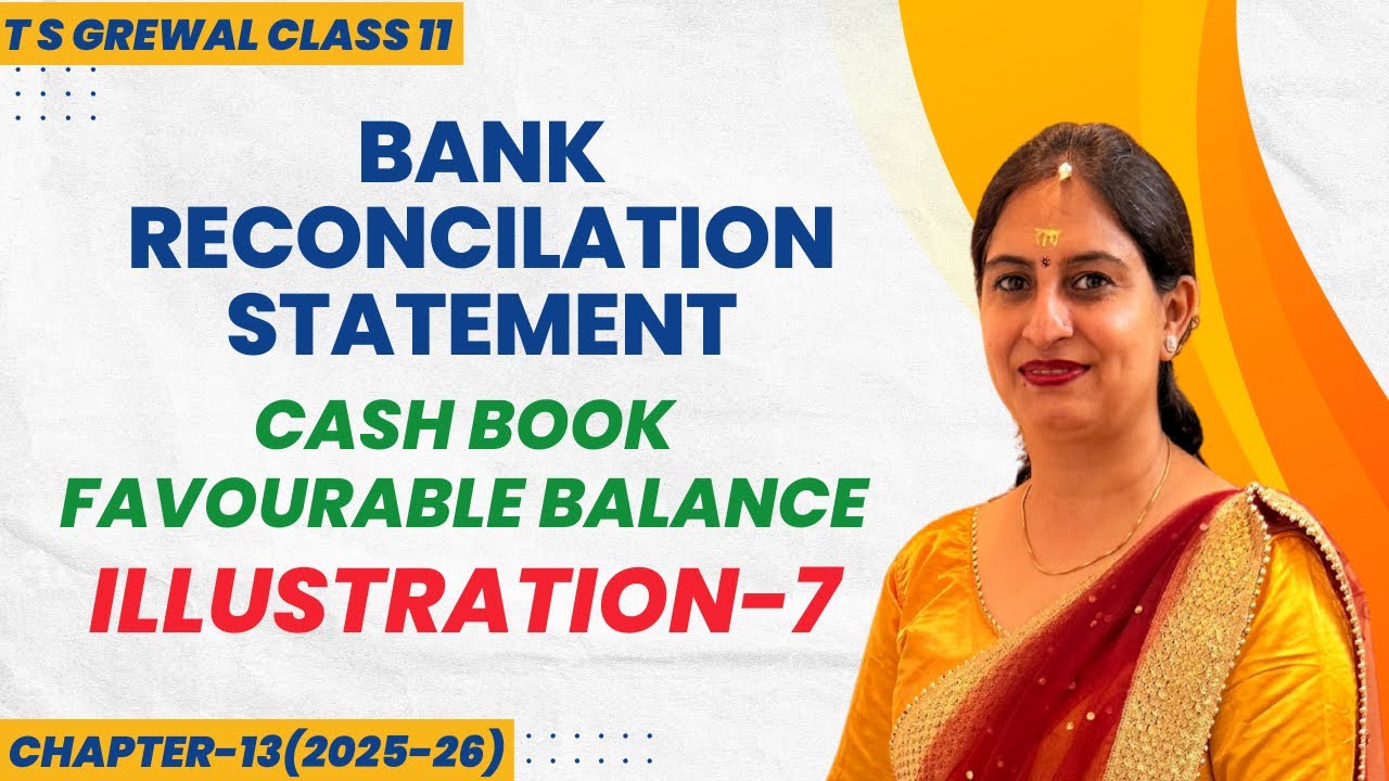 BANK RECONCILATION STATEMENT(BRS) Ch-13 T.S.Grewal ILLUSTRATIONS Illustration - 7 CLASS 11 ACCOUNTS
