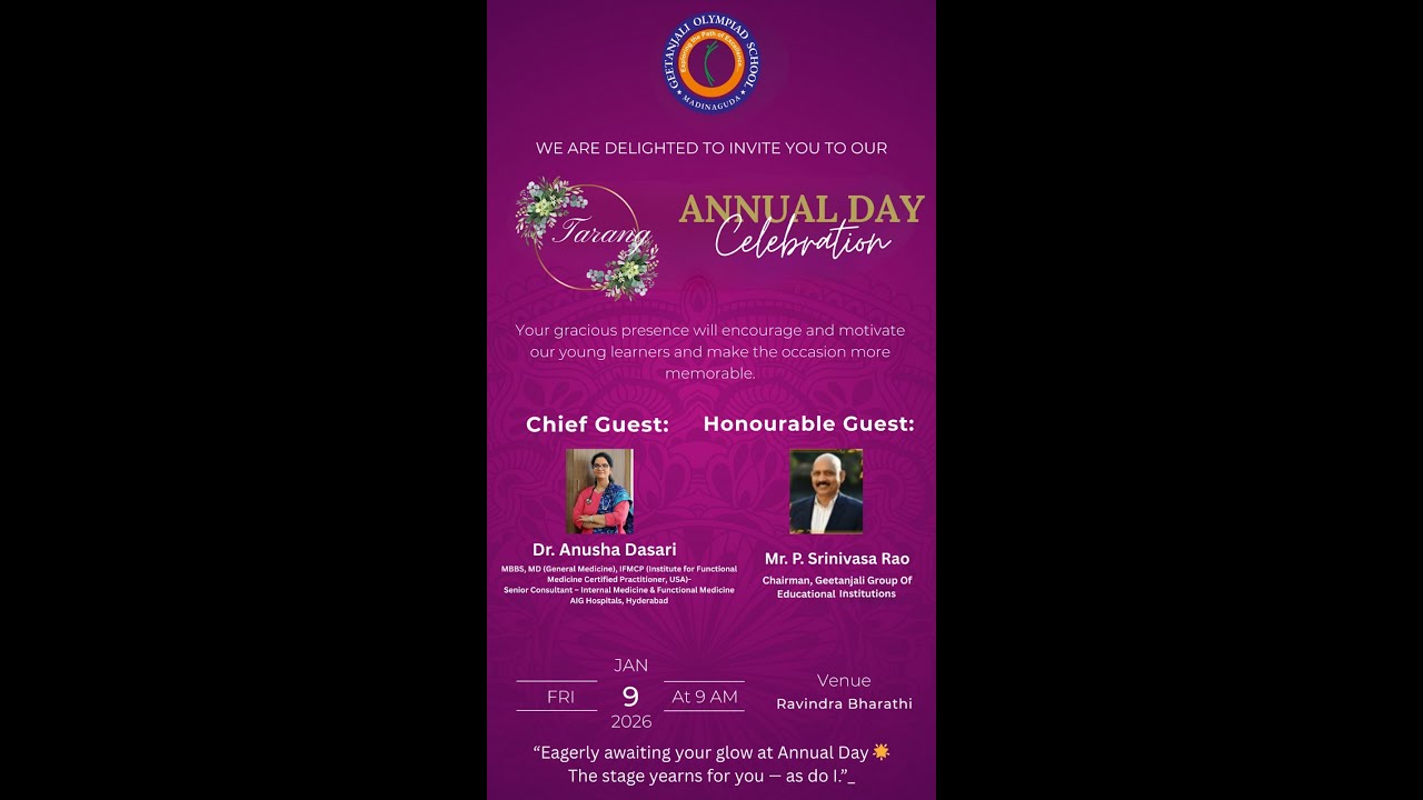 GEETANJALI  OLYMPIAD SCHOOL // MADINAGUD // {Tarang} ANNUAL DAY Celebration