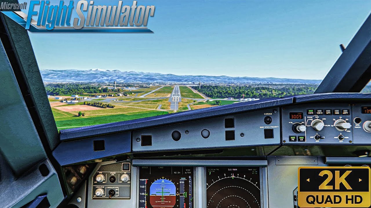 (2K) Flight Simulator 2020 EXTREME GRAPHICS - A319 - Landing At VillaFranca Airport ITALY