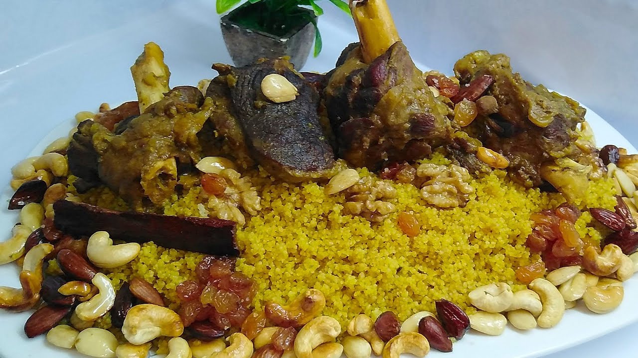 كسكسي تونسي أزعر بالفاكية couscous 🌹au fruits secs
