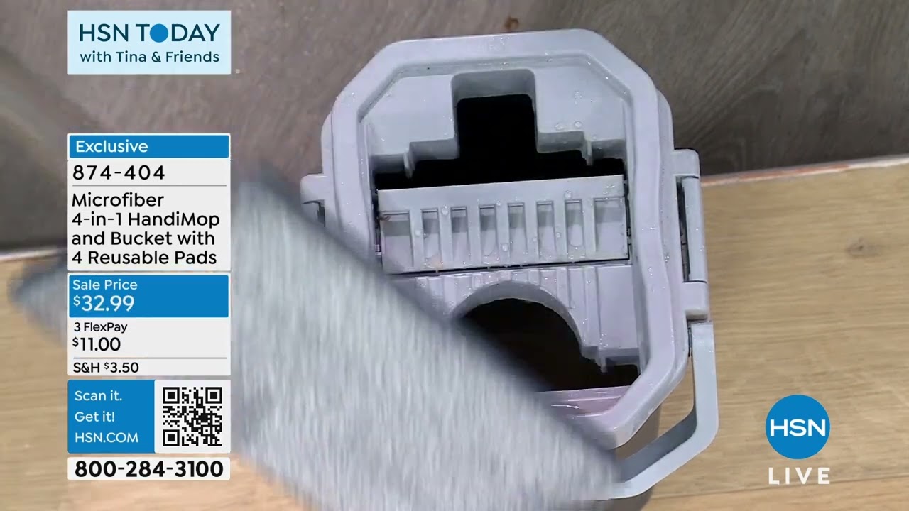 Microfiber 4in1 Handimop and Bucket with 4 Reusable Pads