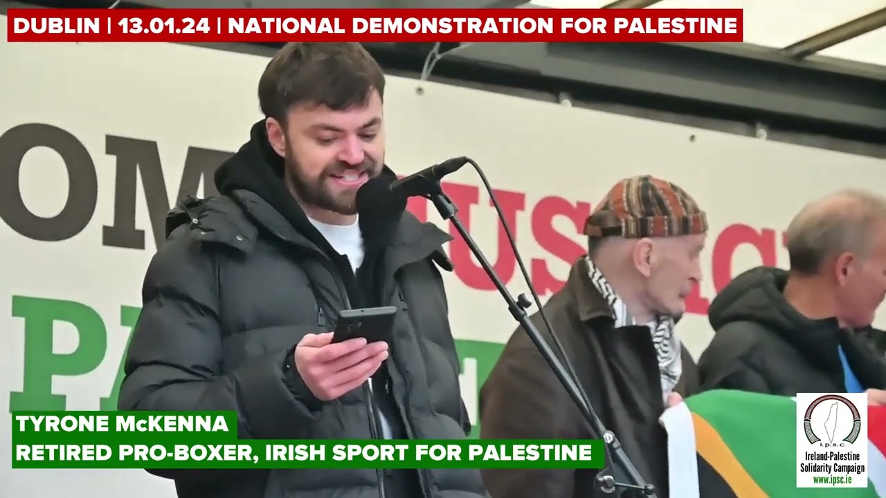Tyrone McKenna at the National Demonstration for Palestine (13.01.2024)