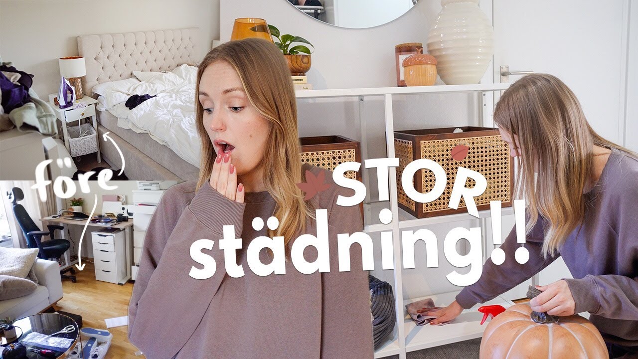 HÖSTSTÄDAR HELA LÄGENHETEN!! (speed cleaning & städa med mig)