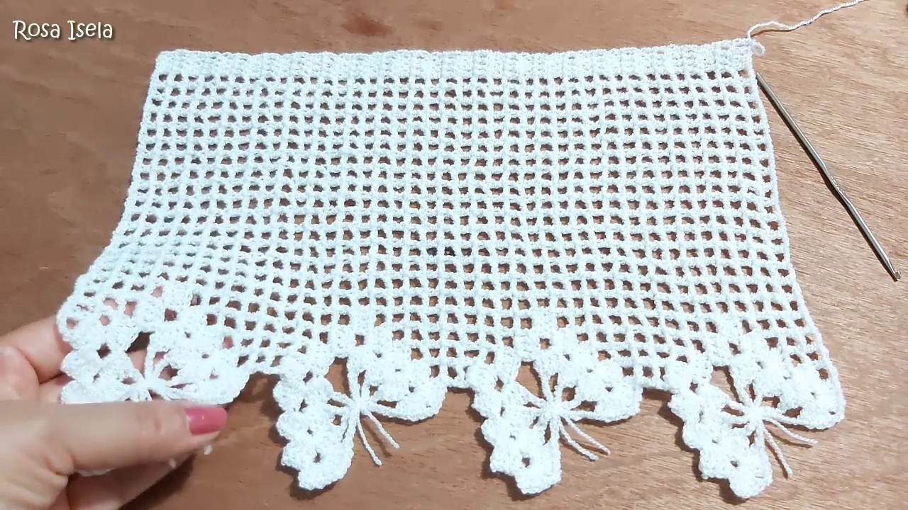 ORILLA DE MARIPOSAS TEJIDAS PARA CORTINAS O MANTEL