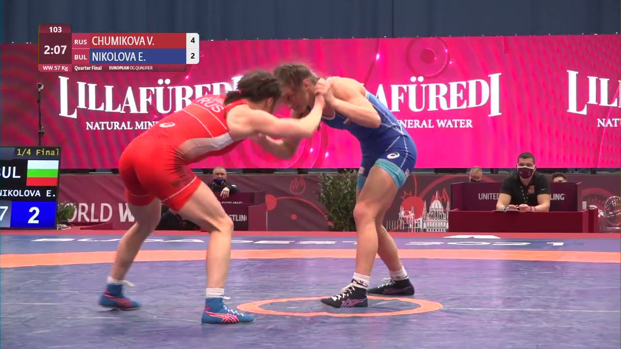 1/4 WW - 57 kg: V. CHUMIKOVA (RUS) v. E. NIKOLOVA (BUL)