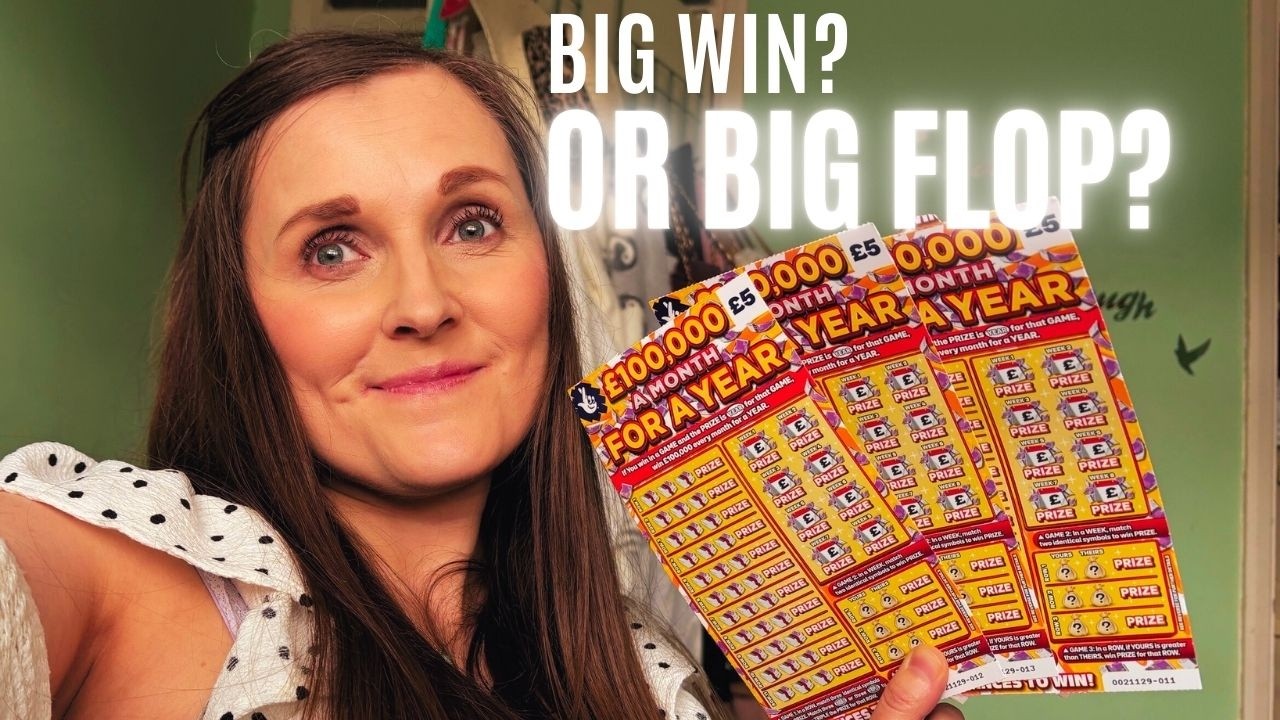 Scratching the brand new £100,000 a month scratch card. 