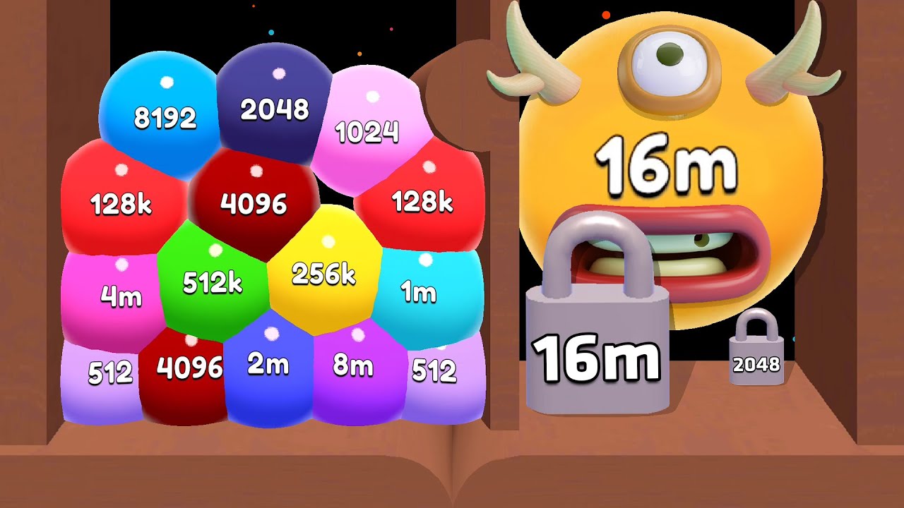 Jelly 2048 - База Blob Merge 3D (Часть 07): Досягаемость 16 м