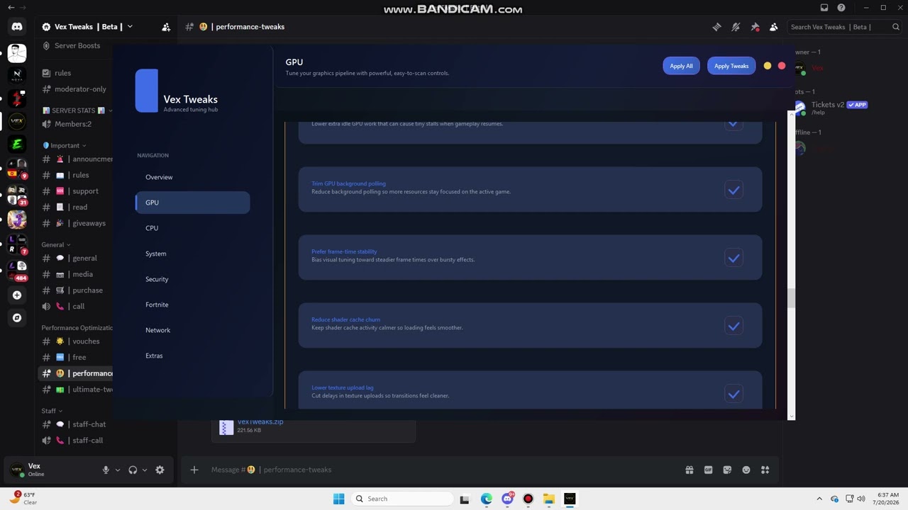 VEX Performance Tweaks | Free & Premium Showcase