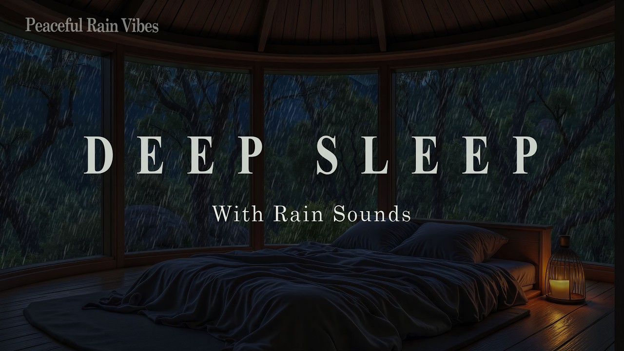 Deep Sleep During the Rainy Night 🌧️ Sleep Music, Insomnia & Relieve Stress ~ Bedroom in the Forest