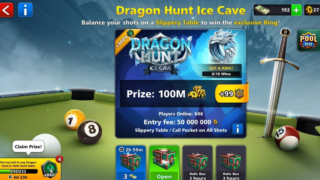 DRAGON HUNT ICE 😱 8 BALL POOL