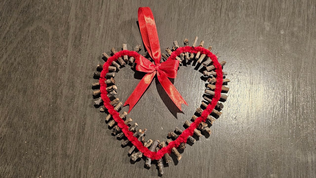 Heart from pipe cleaner and stick /Valentine's day idea from Star Lai channel/ stick heart ❤️