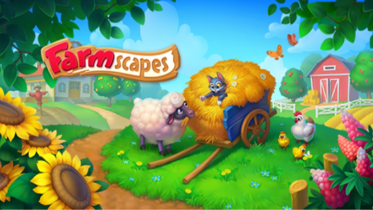 FARMSCAPES GAME / COLORFUL PUZZLE SOLVING GAME / RENOVATE GARDEN / LEVEL ( 1 - 45 ) COMPLETE  🍀😍
