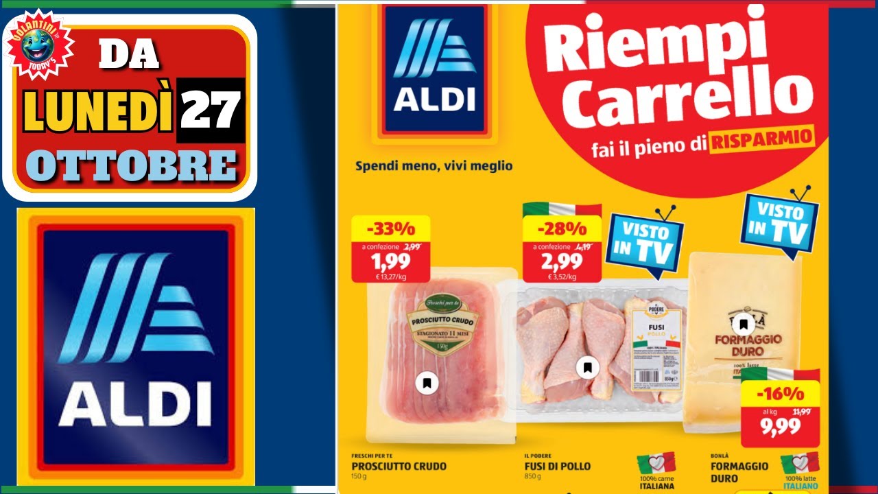 Volantino ALDI dal 27 Ottobre #anteprima 🍂 SCONTI FINO AL 50%  🟩⬜️🟥 Offerte e Promo