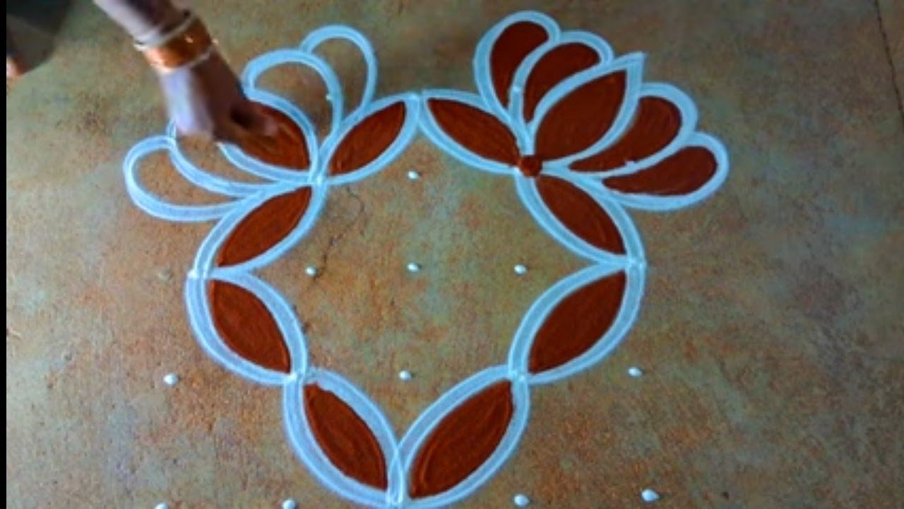 Deepawali 2023 simple lotus kolam 5*5 diwali flower rangoli diwali special pandaga muggulu