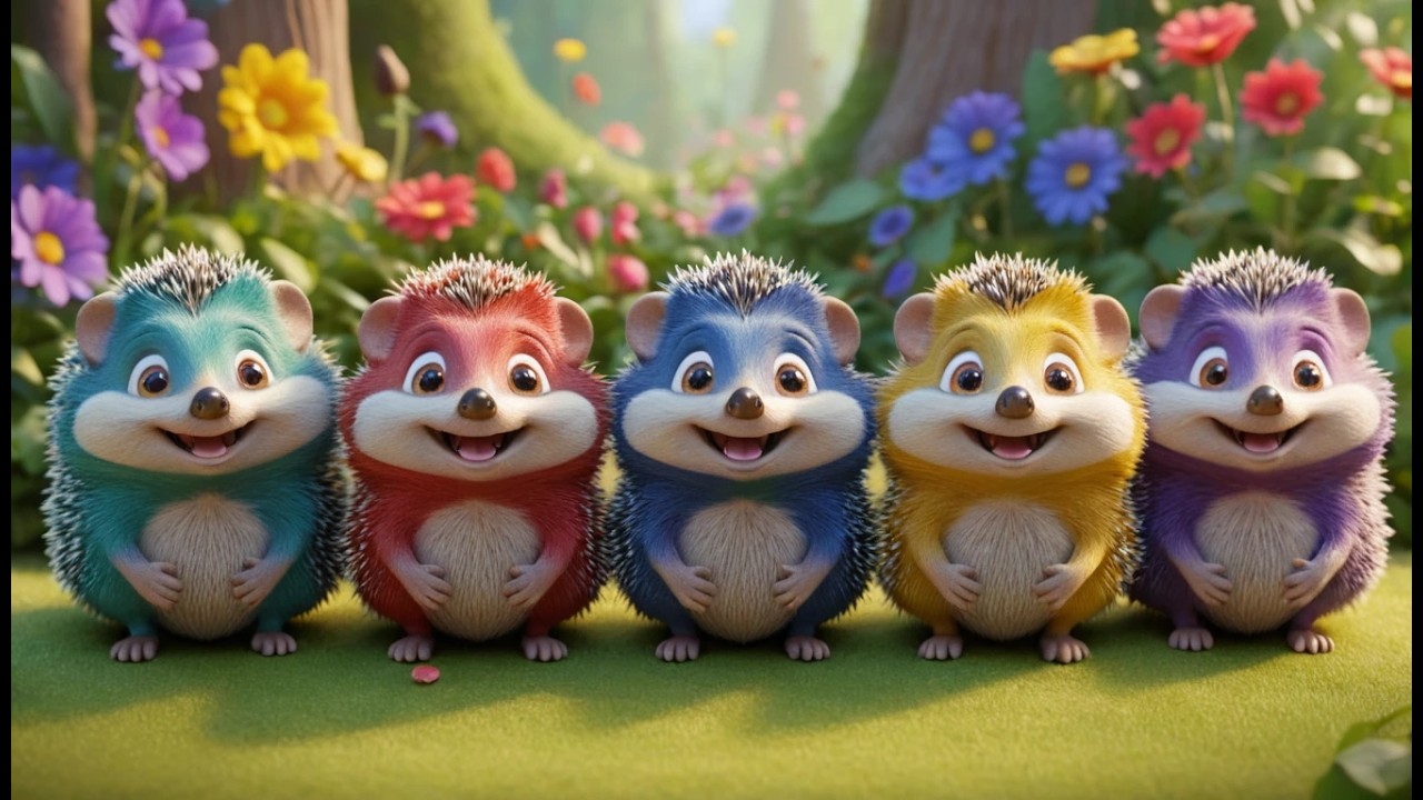 Five Little Hedgehogs Wiggle Wiggle Wiggle | Cute Animal Song & Sensory Rhyme