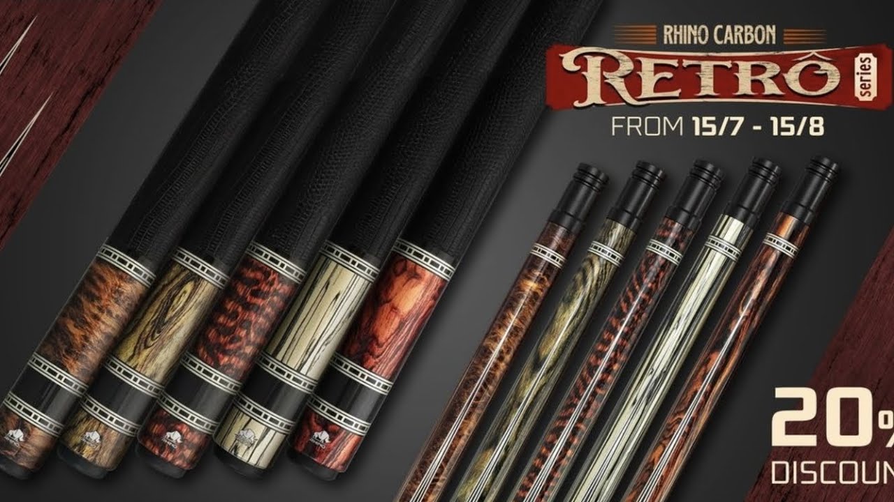RHINO RETRÔ POOL CUE - BOCOTE - LIZARD EMBOSSED MICROFIBER LEATHER WRAP & POINT #@RhinoBilliards