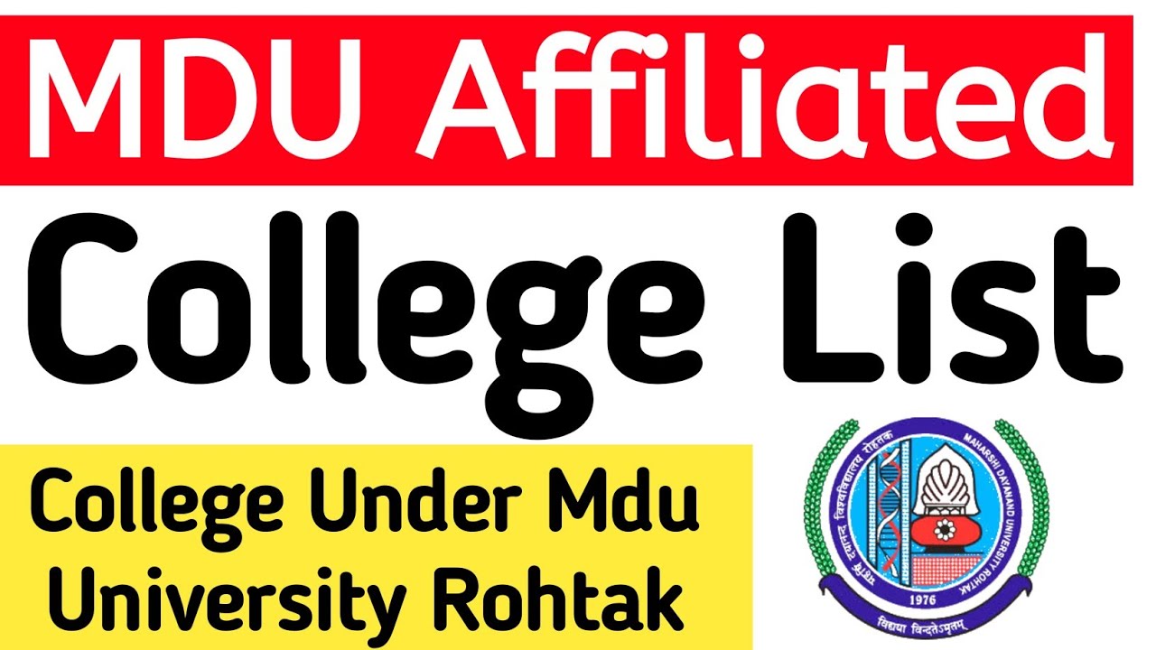 Mdu Affiliated College List | Mdu College list | College Under Mdu University Rohtak | Mdu Rohtak