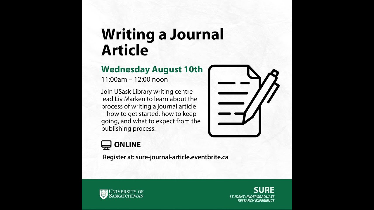 How to Write a Journal Article