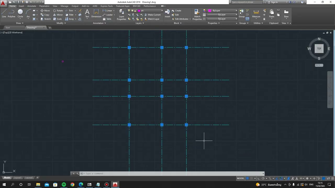 Ep. 1 ขั้นตอนการวาดแปลนพื้น (grid line / เสา / ผนัง)