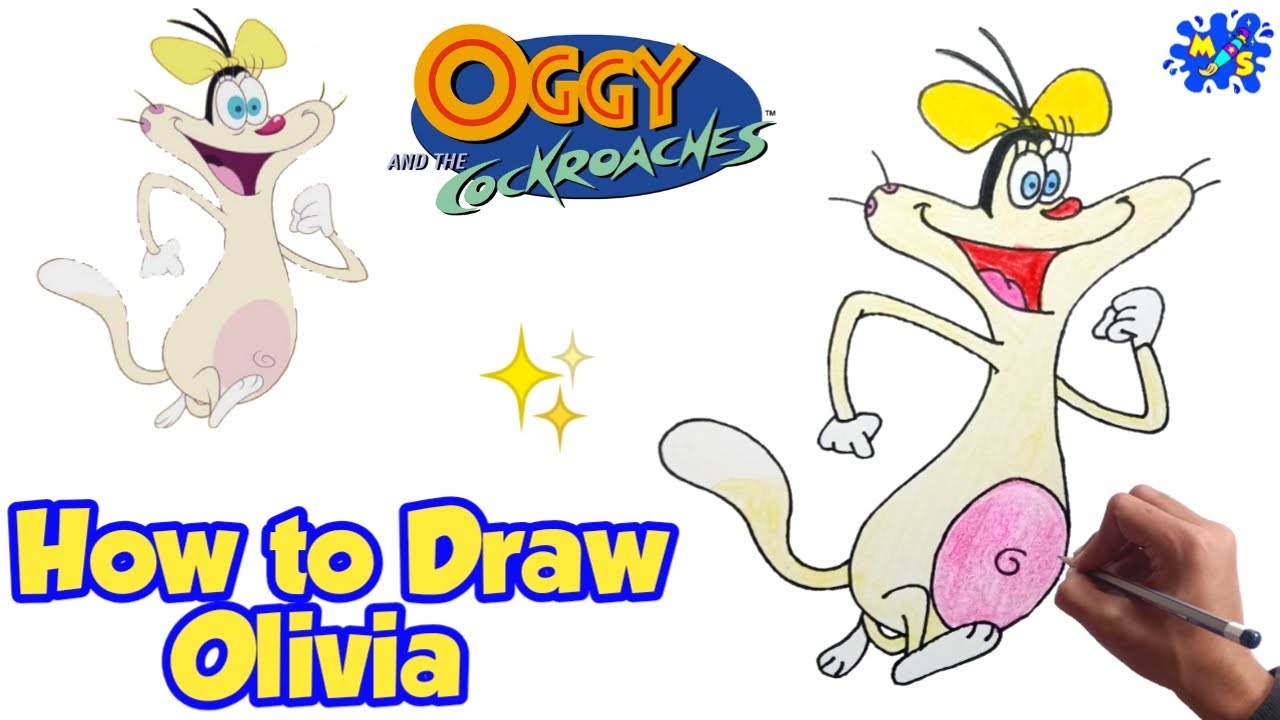 How to draw Olivia from Oggy and the cockroaches | Easy Step by Step Drawing