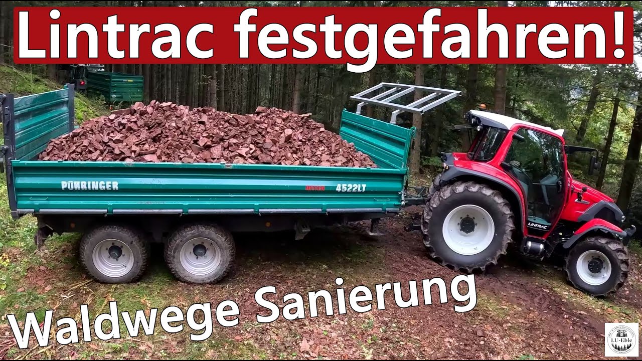 Lintrac 90 festgefahren! Steine holen und Wege Sanierung mit Fendt 312 Vario | Pühringer | Öhler