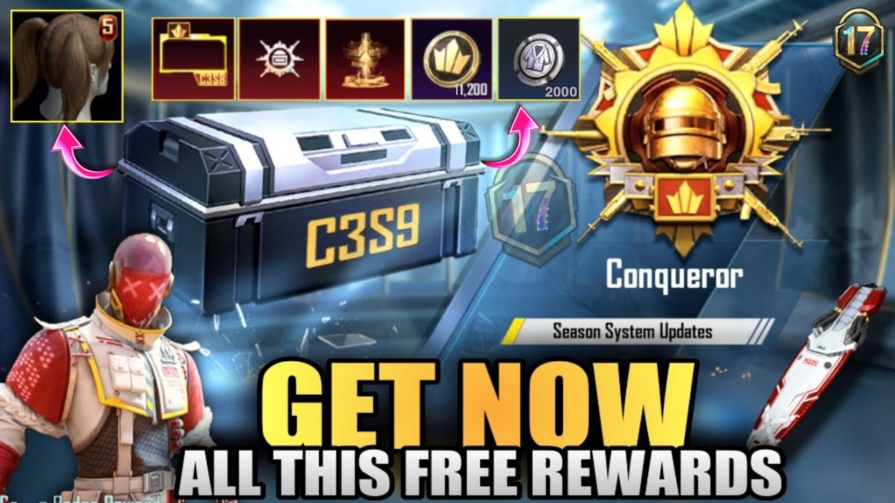 Get Now All Free Rewards | New M17 Royal Pass Is Here | New Cycle C3S9 Free Rewards | PUBG Mobile