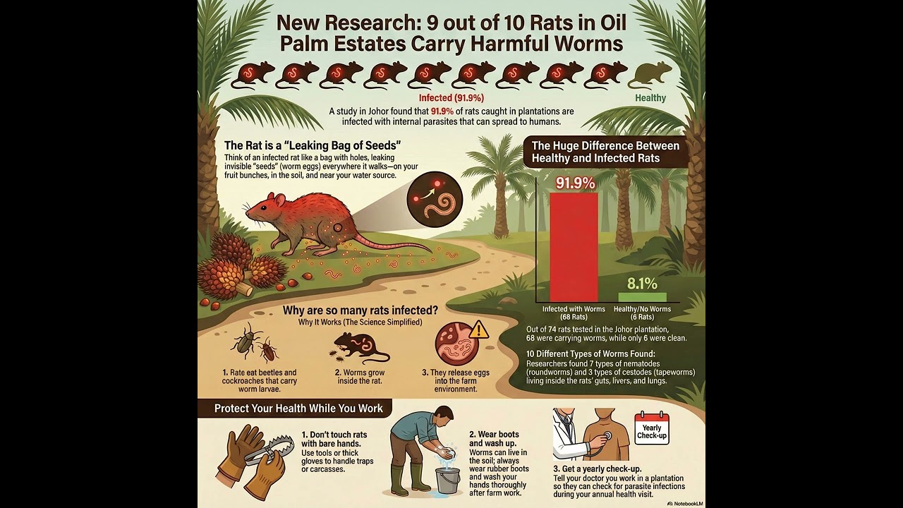 Rats in Oil Palm Blocks, Parasitic Worm Risk and Practical Ways to Reduce Risk