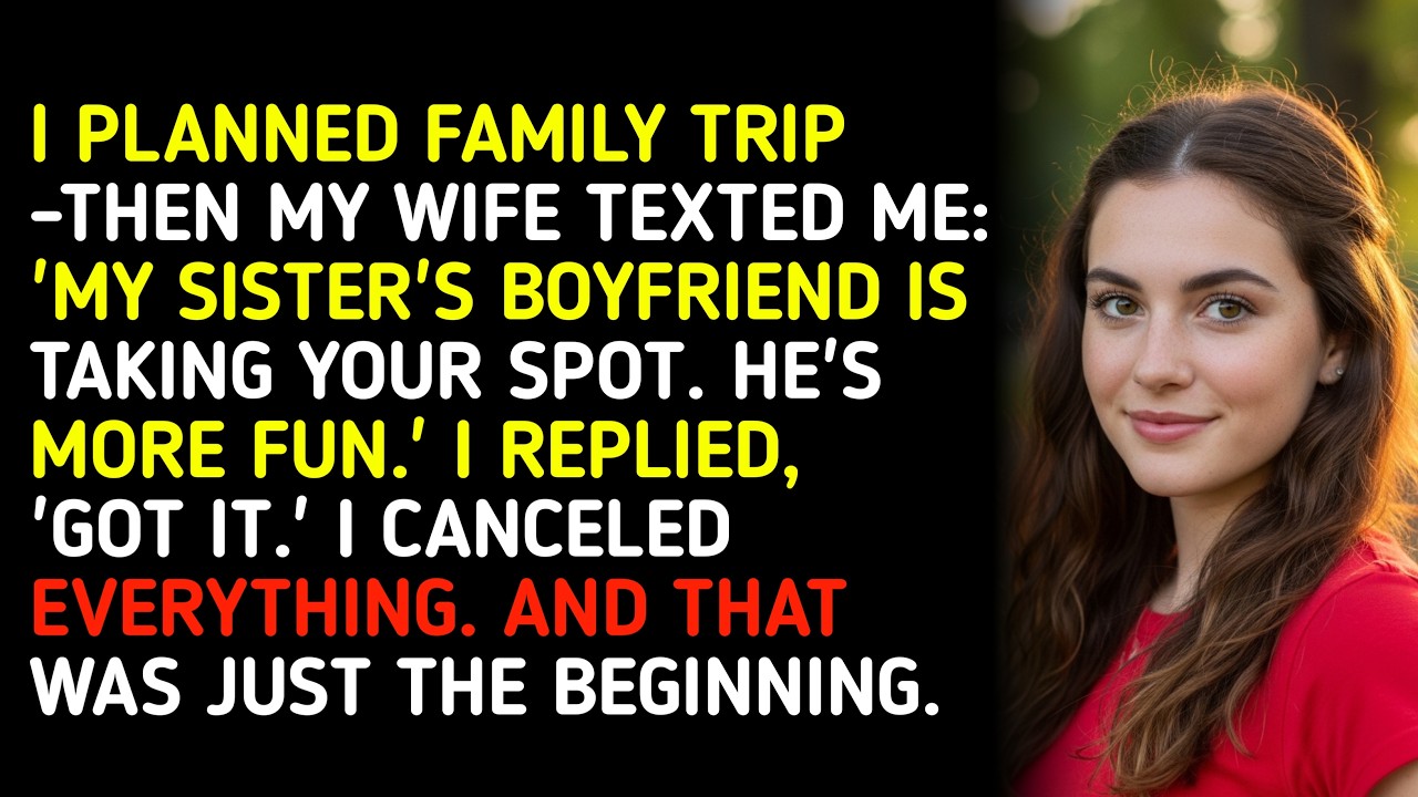 I PLANNED FAMILY TRIP -THEN MY WIFE TEXTED ME: 'MY SISTER'S BOYFRIEND IS TAKING YOUR SPOT. HE'S,...