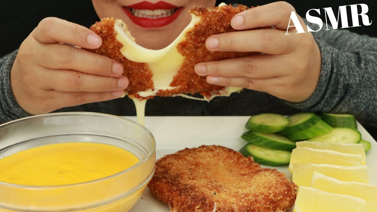 FRIED MOZZARELLA CHEESE DIPPED IN CHEESE SAUCE ~ TOO CHEESY? ~ ASMR (No Talking)
