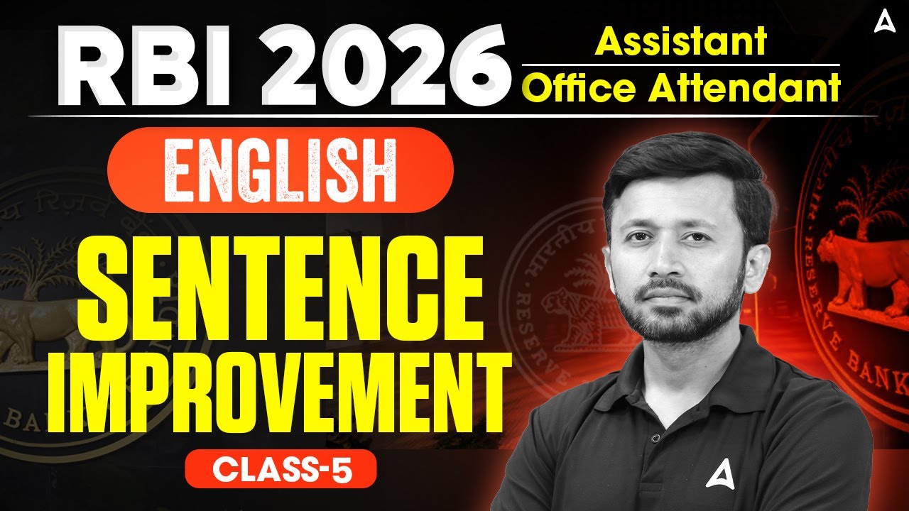RBI Assistant & Office Attendant 2026 English | Sentence Improvement Class 5 | English By Parth Sir
