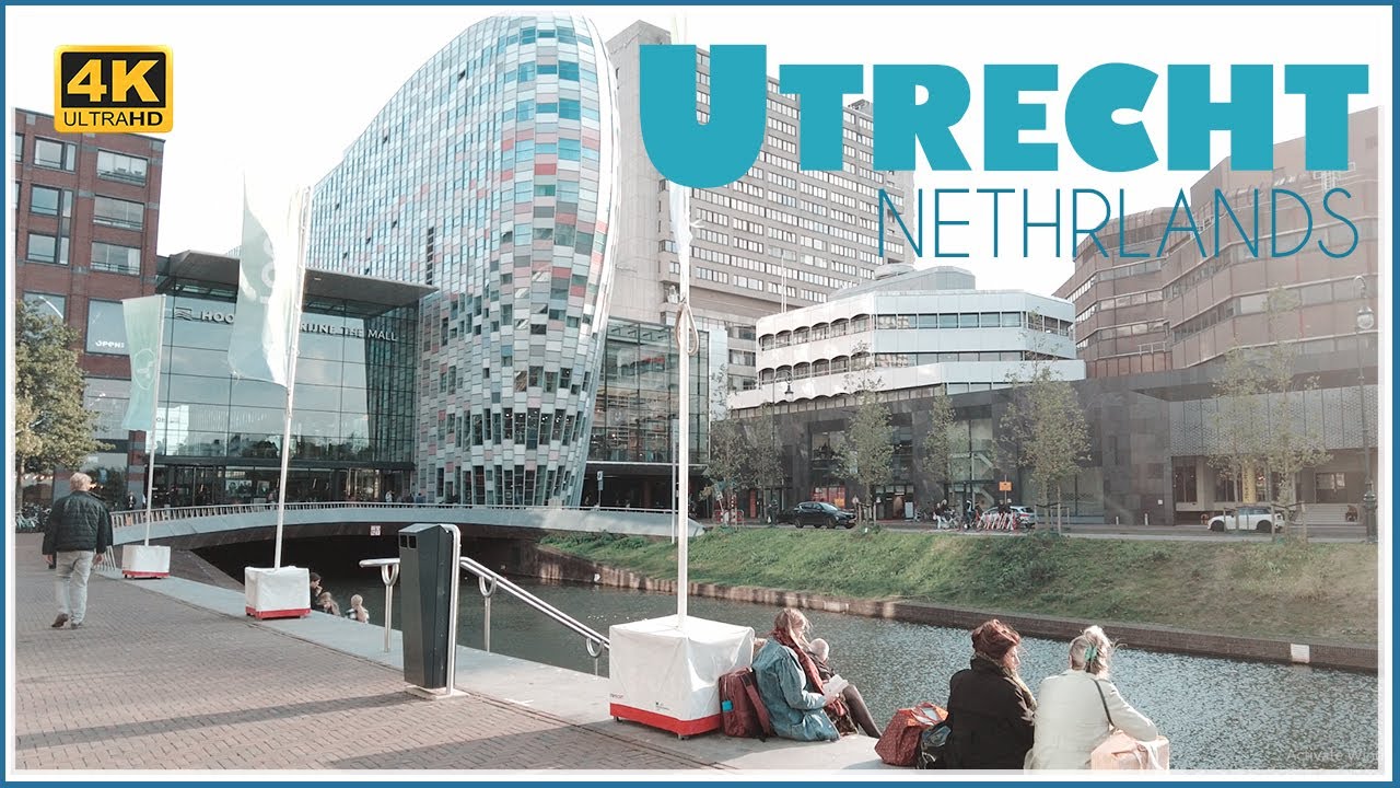 Walking tour in Utrecht / Utrecht Canal  - City center / 4k