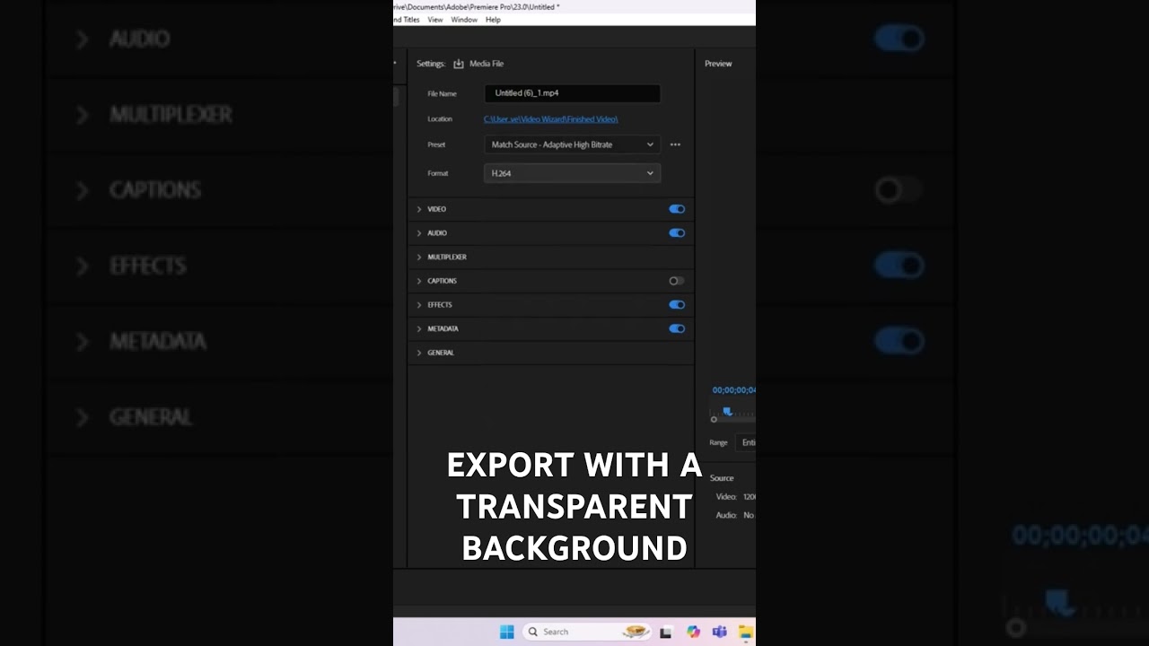 How to export with a transparent background in premiere pro
