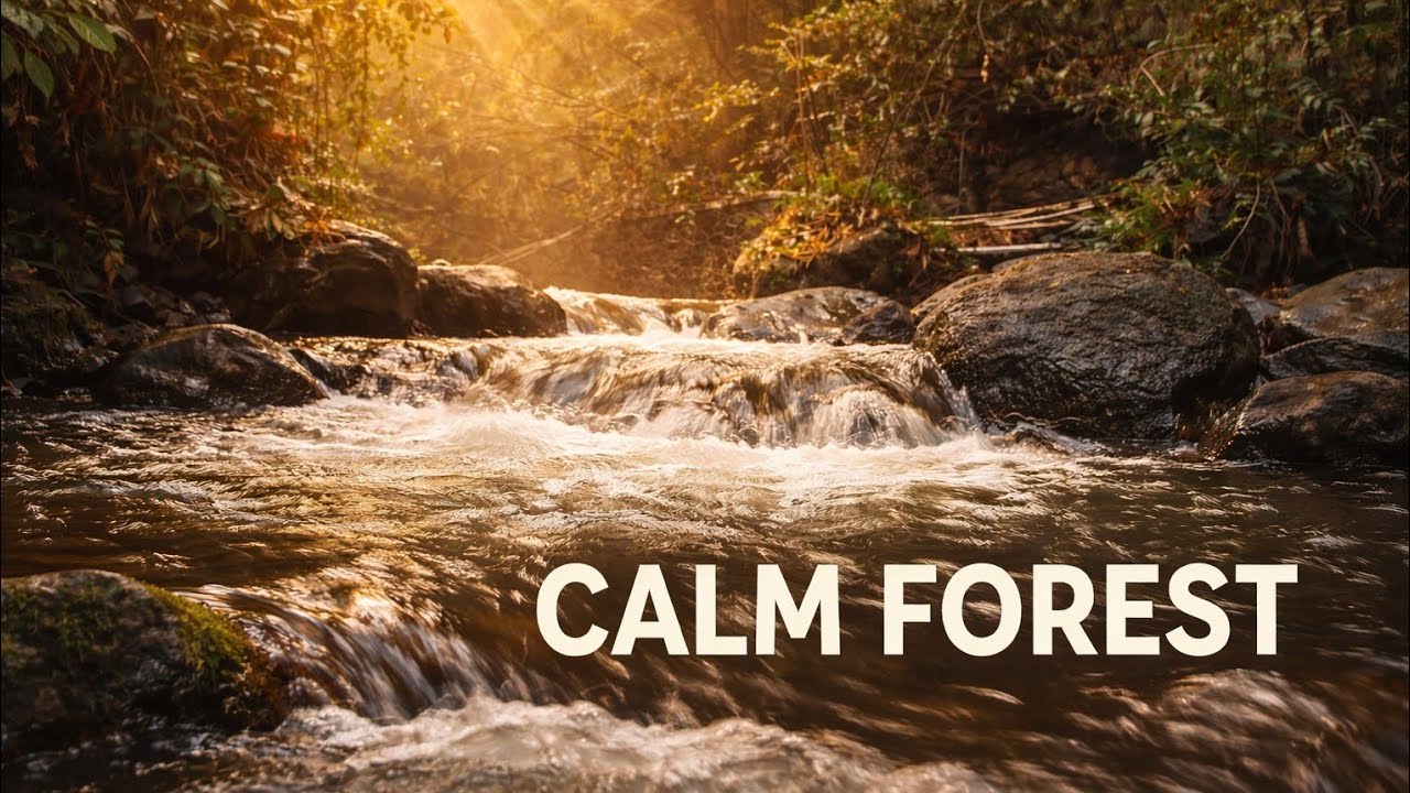 1 Hour Flowing River Sound 🌿 Relaxing Water ASMR for Sleep, Meditation & Stress Relief. 