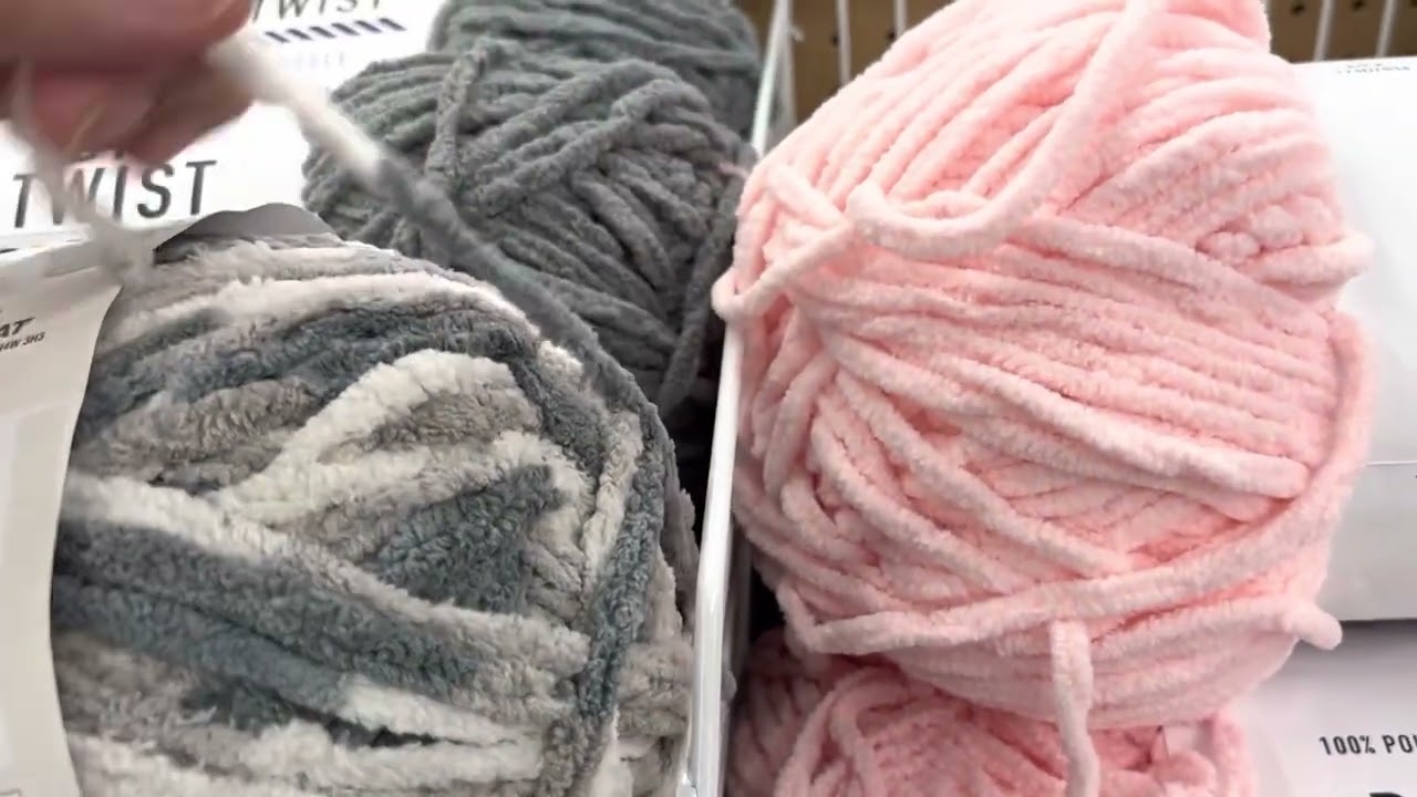 Curbside Pick-Up Browsing Yarn Section  & Comparing Big Twist Cuddle Yarn  To Bernat Blanket Yarn