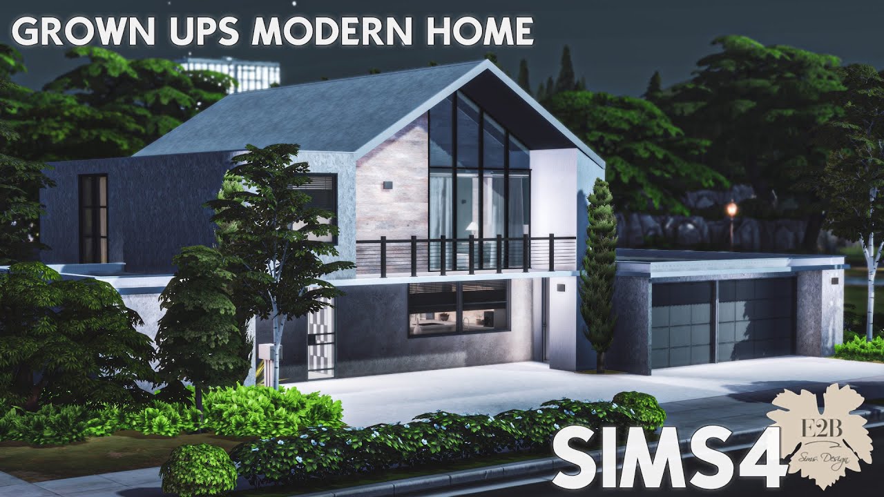 Современный дом для взрослых | Sims 4: быстрая постройка с использованием пользовательского конте...