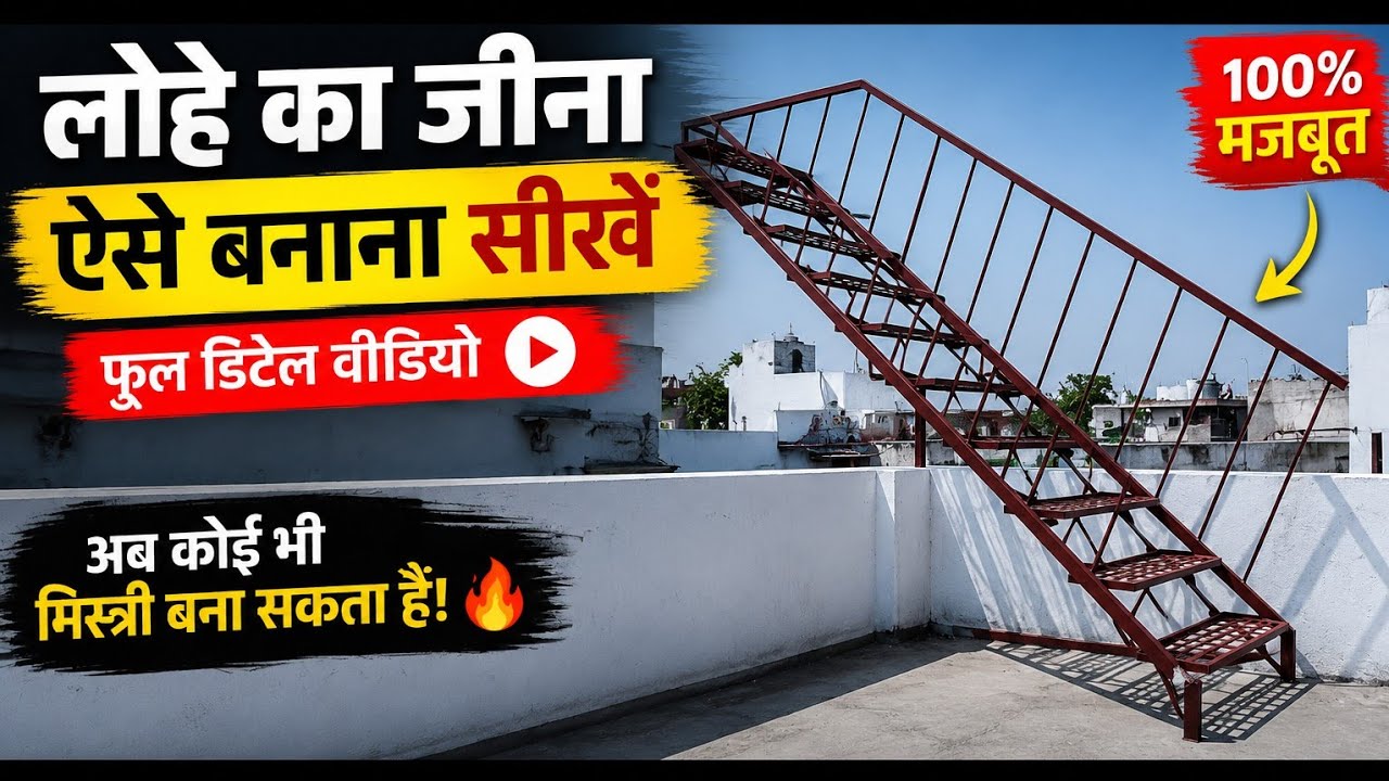 लोहे की सीढ़ी बनाना सीखें | Lohe Ka Jina Kaise Banaye | Iron Staircase Making Step by Step 