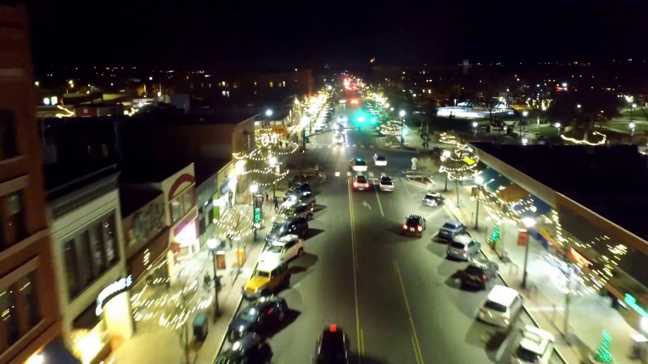 Colorado Springs after dark ( 4k drone video)