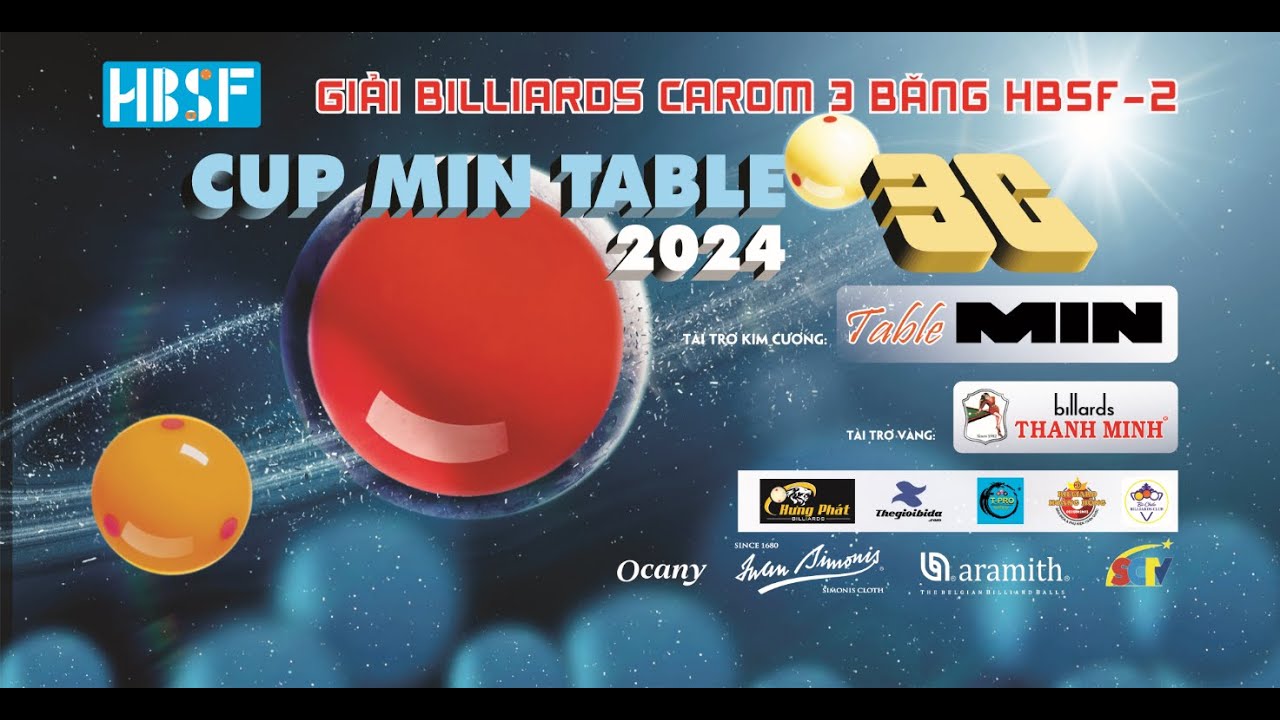 [TV] Đức Hiền (Đức Hiền) VS Trần Trí (4 Men) | GIẢI CAROM 3 BĂNG HBSF II CÚP MIN TABLE 2024