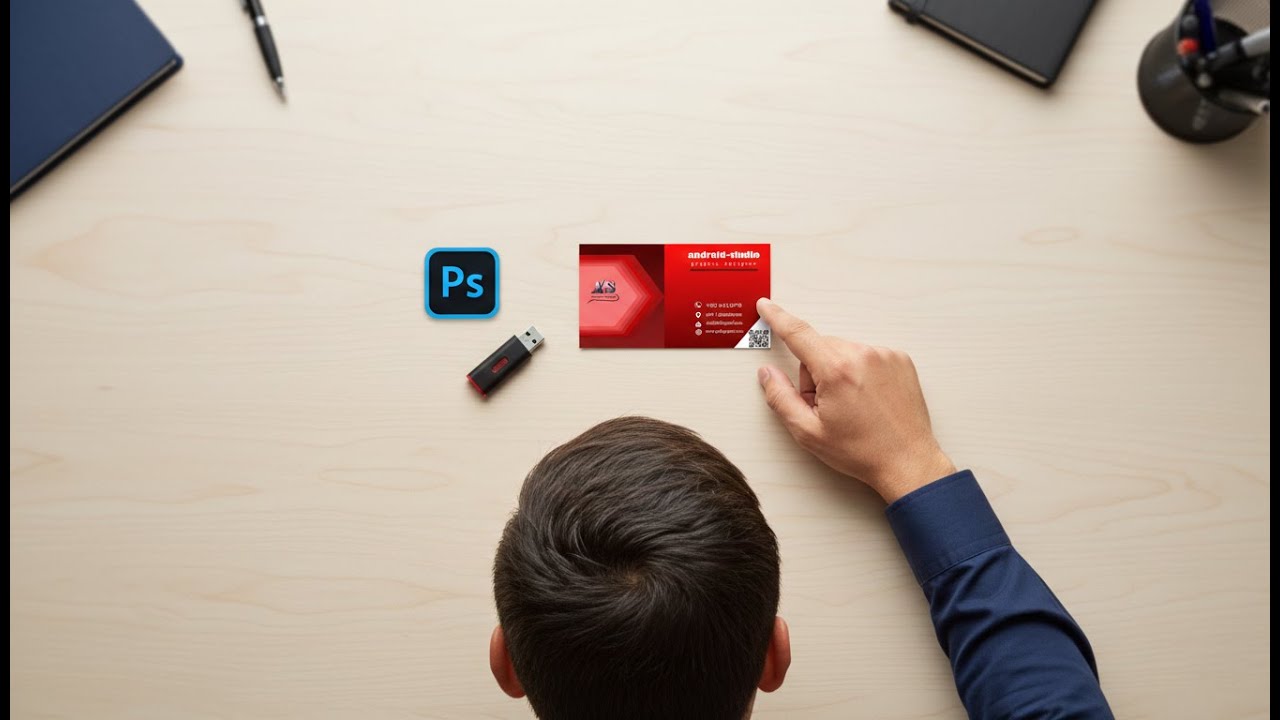 Professional Business Card Design in Photoshop | Modern Red Card Design