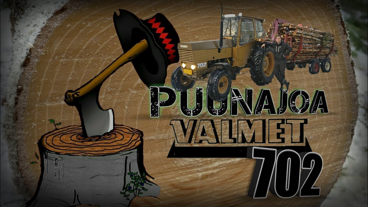 Puunajoa Kurikassa Valmet 702 ja Hakki 2510