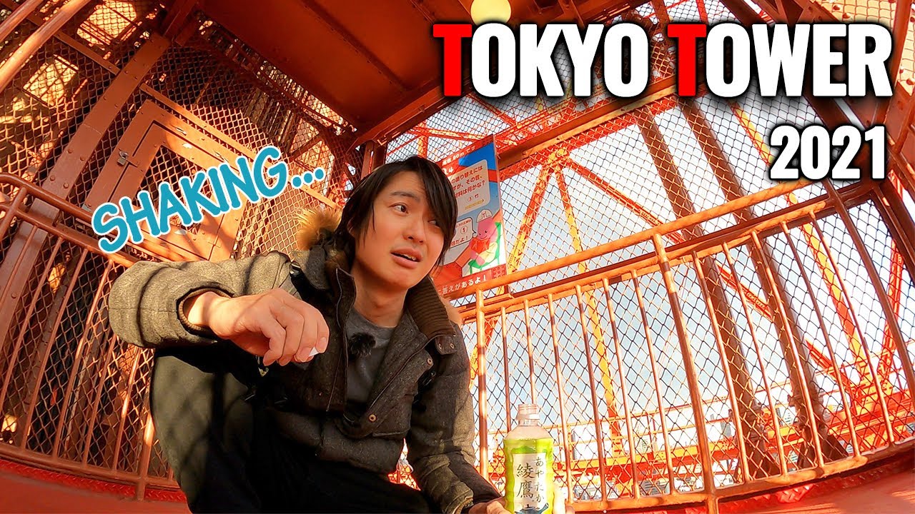 Scary but Fun! Climbing Up Outdoor Stairs of Tokyo Tower #279