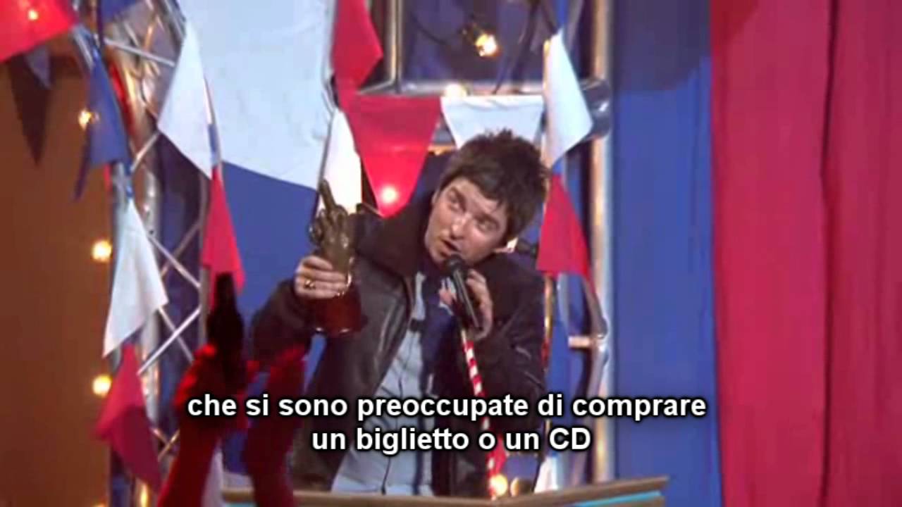 (sottotitoli) Noel Gallagher DISCORSO acceptance speech Godlike Genius - NME Awards 2012