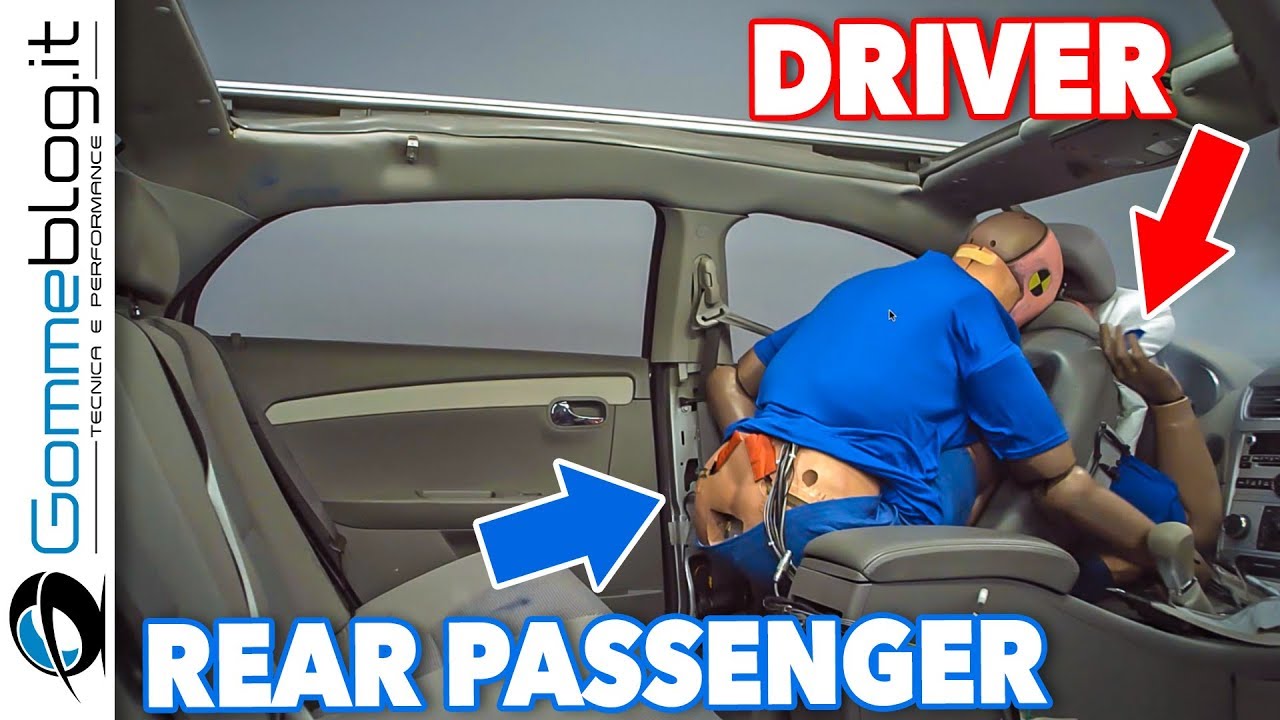 Crash Test IIHS Unbelted Rear Seat Passenger !! OMG INSANE CRASH