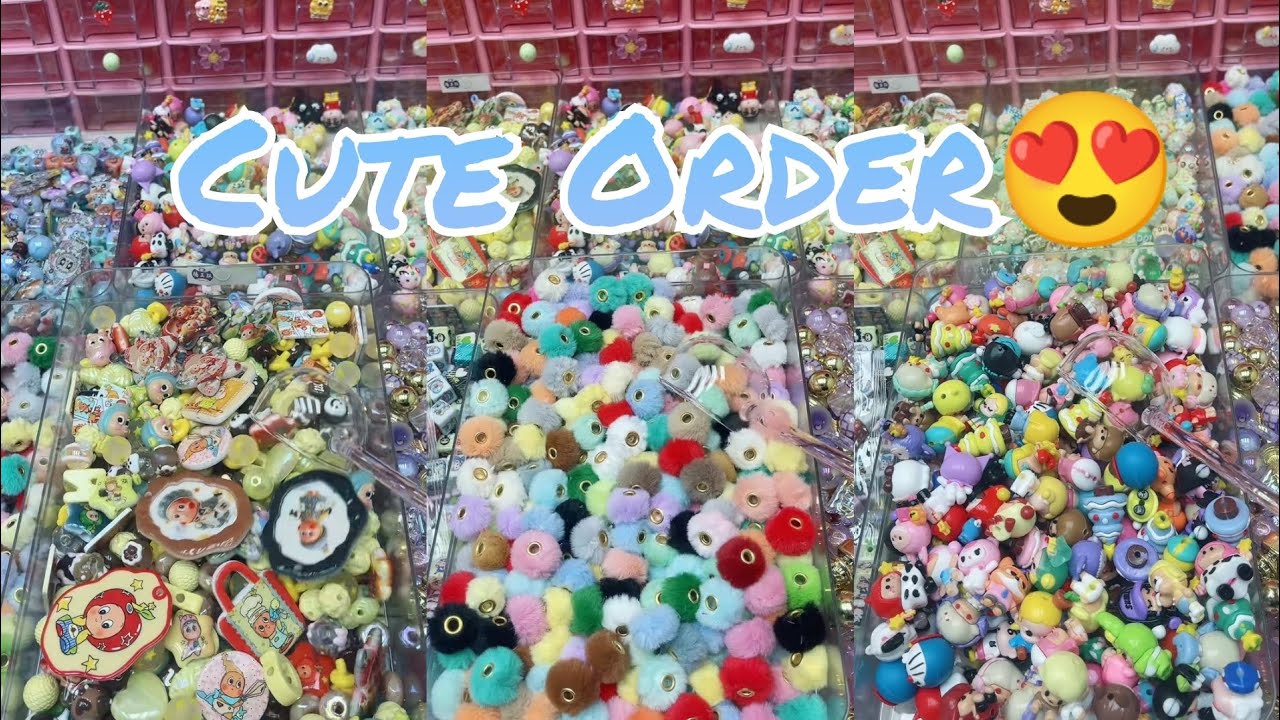 Nail charms💅/Tags/Acrylic beads/ Acrylic varieties😱Big cute order #luckygame #luckybeads 