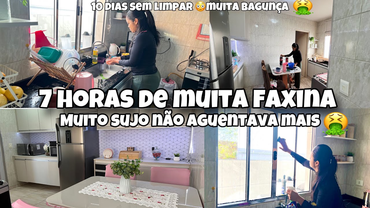 FAXINA COMPLETA! 10 DIAS SEM LIMPAR MINHA CASA ESTAVA MUITO SUJA/ FAXINA DETALHADA LAVEI A CASA TODA
