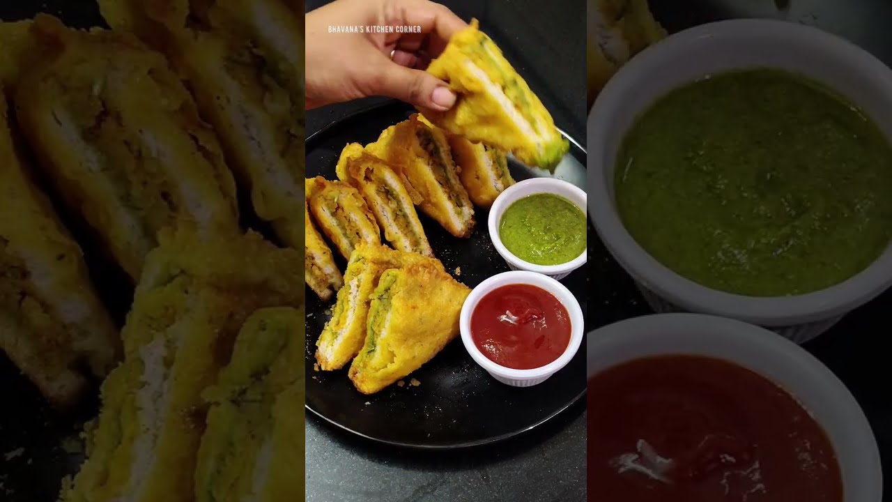 Bread Pakoda | Crispy outside soft inside street style pakoda  #breadpakoda #recipe #streetfood 