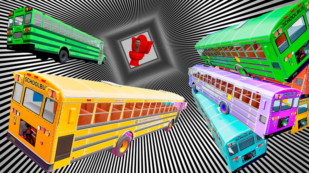 TOP 200 School Bus Crashes & Jumps - Would You Survive These School Bus Crashes - BeamNG Drive