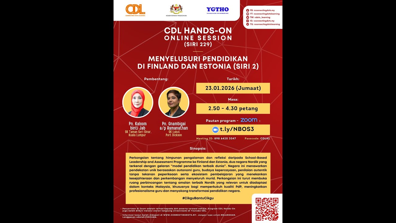 [LIVE] CDL Hands-On KL (Siri 229) — Menyelusuri Pendidikan di Finland dan Estonia (Siri 2)