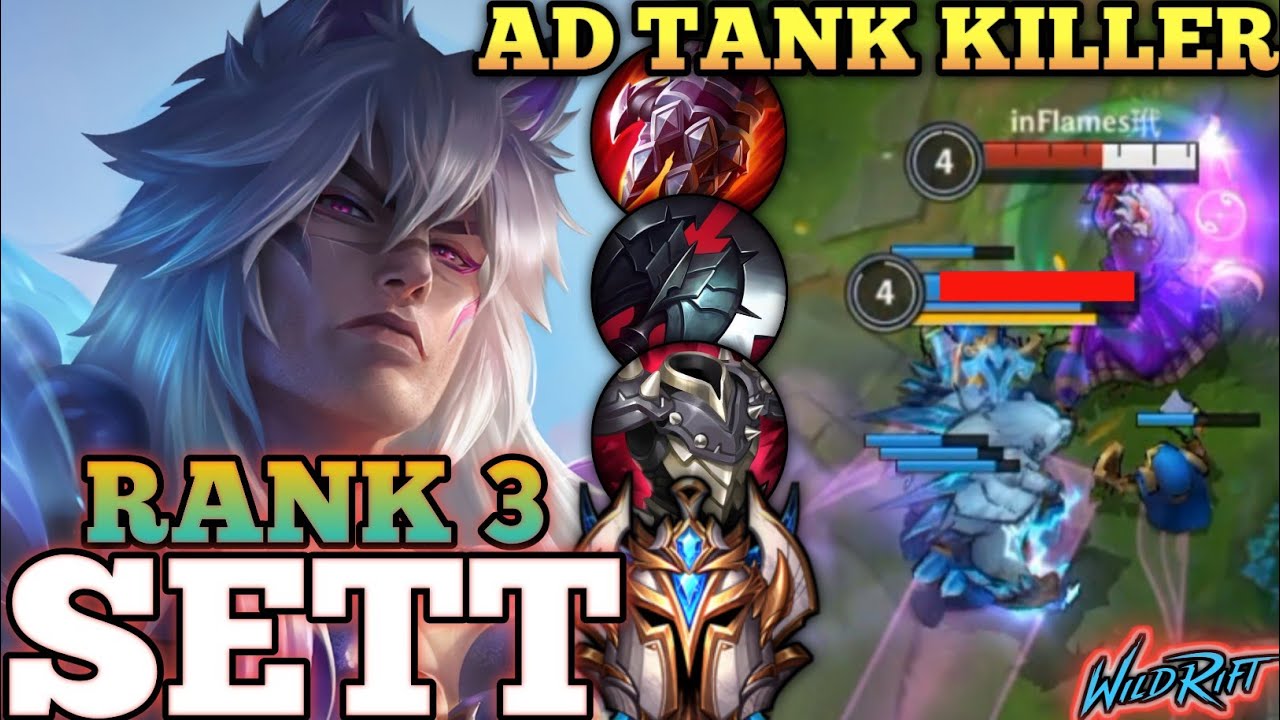 SETT TOPLANE KILLER MVP PLAY! OVERPOWER META BUILD - TOP 3 GLOBAL SETT BY inFlames玳 - WILD RIFT